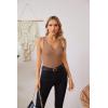 imageVICHYIE Tank Tops for Women Summer Sleeveless Shirts V Neck Ribbed Slim Fitted Tops Cami BlousesA Khakinot Coffee