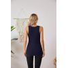 imageVICHYIE Tank Tops for Women Summer Sleeveless Shirts V Neck Ribbed Slim Fitted Tops Cami BlousesA Navy