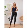 imageVICHYIE Tank Tops for Women Summer Sleeveless Shirts V Neck Ribbed Slim Fitted Tops Cami BlousesA Navy