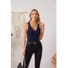 imageVICHYIE Tank Tops for Women Summer Sleeveless Shirts V Neck Ribbed Slim Fitted Tops Cami BlousesA Navy