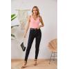 imageVICHYIE Tank Tops for Women Summer Sleeveless Shirts V Neck Ribbed Slim Fitted Tops Cami BlousesA Pink