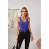 imageVICHYIE Tank Tops for Women Summer Sleeveless Shirts V Neck Ribbed Slim Fitted Tops Cami BlousesA Purple