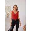 imageVICHYIE Tank Tops for Women Summer Sleeveless Shirts V Neck Ribbed Slim Fitted Tops Cami BlousesA Red