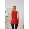 imageVICHYIE Tank Tops for Women Summer Sleeveless Shirts V Neck Ribbed Slim Fitted Tops Cami BlousesA Red