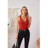 imageVICHYIE Tank Tops for Women Summer Sleeveless Shirts V Neck Ribbed Slim Fitted Tops Cami BlousesA Red