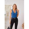 imageVICHYIE Tank Tops for Women Summer Sleeveless Shirts V Neck Ribbed Slim Fitted Tops Cami BlousesA Solid Blue