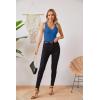 imageVICHYIE Tank Tops for Women Summer Sleeveless Shirts V Neck Ribbed Slim Fitted Tops Cami BlousesA Solid Blue