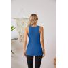 imageVICHYIE Tank Tops for Women Summer Sleeveless Shirts V Neck Ribbed Slim Fitted Tops Cami BlousesA Solid Blue