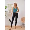 imageVICHYIE Tank Tops for Women Summer Sleeveless Shirts V Neck Ribbed Slim Fitted Tops Cami BlousesA Teal