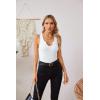 imageVICHYIE Tank Tops for Women Summer Sleeveless Shirts V Neck Ribbed Slim Fitted Tops Cami BlousesA White