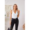 imageVICHYIE Tank Tops for Women Summer Sleeveless Shirts V Neck Ribbed Slim Fitted Tops Cami BlousesA White