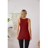 imageVICHYIE Tank Tops for Women Summer Sleeveless Shirts V Neck Ribbed Slim Fitted Tops Cami BlousesA Wine Red