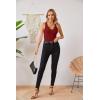 imageVICHYIE Tank Tops for Women Summer Sleeveless Shirts V Neck Ribbed Slim Fitted Tops Cami BlousesA Wine Red