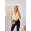 imageVICHYIE Tank Tops for Women Summer Sleeveless Shirts V Neck Ribbed Slim Fitted Tops Cami BlousesA Yellow Apricot