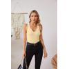 imageVICHYIE Tank Tops for Women Summer Sleeveless Shirts V Neck Ribbed Slim Fitted Tops Cami BlousesA Yellow Apricot