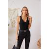 imageVICHYIE Tank Tops for Women Summer Sleeveless Shirts V Neck Ribbed Slim Fitted Tops Cami BlousesBlack