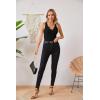 imageVICHYIE Tank Tops for Women Summer Sleeveless Shirts V Neck Ribbed Slim Fitted Tops Cami BlousesBlack
