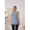 imageVICHYIE Tank Tops for Women Summer Sleeveless Shirts V Neck Ribbed Slim Fitted Tops Cami BlousesBlue Grey