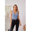 imageVICHYIE Tank Tops for Women Summer Sleeveless Shirts V Neck Ribbed Slim Fitted Tops Cami BlousesBlue Grey