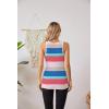 imageVICHYIE Tank Tops for Women Summer Sleeveless Shirts V Neck Ribbed Slim Fitted Tops Cami BlousesStriped80
