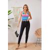 imageVICHYIE Tank Tops for Women Summer Sleeveless Shirts V Neck Ribbed Slim Fitted Tops Cami BlousesStriped90