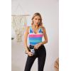 imageVICHYIE Tank Tops for Women Summer Sleeveless Shirts V Neck Ribbed Slim Fitted Tops Cami BlousesStriped90