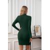 imageVICHYIE Women Mock Neck Ribbed Bodycon Dress Long Sleeve Mini Pencil DressesBlackish Green