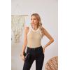 imageVICHYIE Women Tank Tops Summer Sleeveless Basic Cami Top Shirt Slim Knit Ribbed Racerback BlousesBeige With White