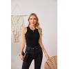 imageVICHYIE Women Tank Tops Summer Sleeveless Basic Cami Top Shirt Slim Knit Ribbed Racerback BlousesBlack