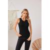 imageVICHYIE Women Tank Tops Summer Sleeveless Basic Cami Top Shirt Slim Knit Ribbed Racerback BlousesBlack