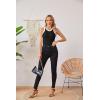 imageVICHYIE Women Tank Tops Summer Sleeveless Basic Cami Top Shirt Slim Knit Ribbed Racerback BlousesBlack With White