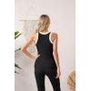 imageVICHYIE Women Tank Tops Summer Sleeveless Basic Cami Top Shirt Slim Knit Ribbed Racerback BlousesBlack With White