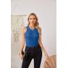 imageVICHYIE Women Tank Tops Summer Sleeveless Basic Cami Top Shirt Slim Knit Ribbed Racerback BlousesBlue