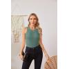 imageVICHYIE Women Tank Tops Summer Sleeveless Basic Cami Top Shirt Slim Knit Ribbed Racerback BlousesBlue Green