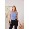 imageVICHYIE Women Tank Tops Summer Sleeveless Basic Cami Top Shirt Slim Knit Ribbed Racerback BlousesBlue03