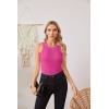imageVICHYIE Women Tank Tops Summer Sleeveless Basic Cami Top Shirt Slim Knit Ribbed Racerback BlousesHot Pink