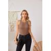 imageVICHYIE Women Tank Tops Summer Sleeveless Basic Cami Top Shirt Slim Knit Ribbed Racerback BlousesKhaki No Coffee