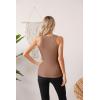 imageVICHYIE Women Tank Tops Summer Sleeveless Basic Cami Top Shirt Slim Knit Ribbed Racerback BlousesKhaki No Coffee
