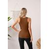 imageVICHYIE Women Tank Tops Summer Sleeveless Basic Cami Top Shirt Slim Knit Ribbed Racerback BlousesOrange Brown