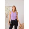 imageVICHYIE Women Tank Tops Summer Sleeveless Basic Cami Top Shirt Slim Knit Ribbed Racerback BlousesPpurple