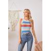 imageVICHYIE Women Tank Tops Summer Sleeveless Basic Cami Top Shirt Slim Knit Ribbed Racerback BlousesStriped