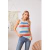 imageVICHYIE Women Tank Tops Summer Sleeveless Basic Cami Top Shirt Slim Knit Ribbed Racerback BlousesStriped