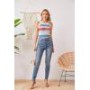 imageVICHYIE Women Tank Tops Summer Sleeveless Basic Cami Top Shirt Slim Knit Ribbed Racerback BlousesStriped