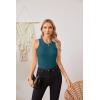 imageVICHYIE Women Tank Tops Summer Sleeveless Basic Cami Top Shirt Slim Knit Ribbed Racerback BlousesTeal