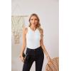 imageVICHYIE Women Tank Tops Summer Sleeveless Basic Cami Top Shirt Slim Knit Ribbed Racerback BlousesWhite