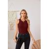 imageVICHYIE Women Tank Tops Summer Sleeveless Basic Cami Top Shirt Slim Knit Ribbed Racerback BlousesWine Red