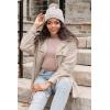 imageVICHYIE Womens Corduroy Shacket Blouses Button Down Shirts Pocket Long Sleeves Tops Jacket CoatsApricot