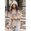 imageVICHYIE Womens Corduroy Shacket Blouses Button Down Shirts Pocket Long Sleeves Tops Jacket CoatsApricot