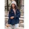 imageVICHYIE Womens Corduroy Shacket Blouses Button Down Shirts Pocket Long Sleeves Tops Jacket CoatsBlue