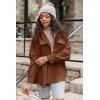 imageVICHYIE Womens Corduroy Shacket Blouses Button Down Shirts Pocket Long Sleeves Tops Jacket CoatsCoffee